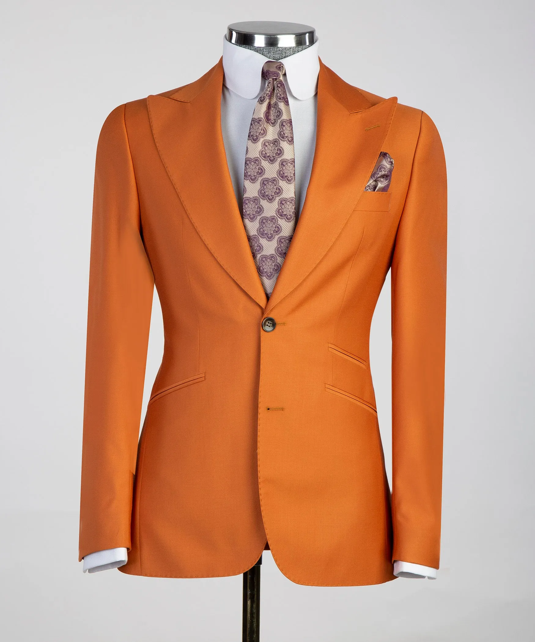Three Piece Men's Orange Suit