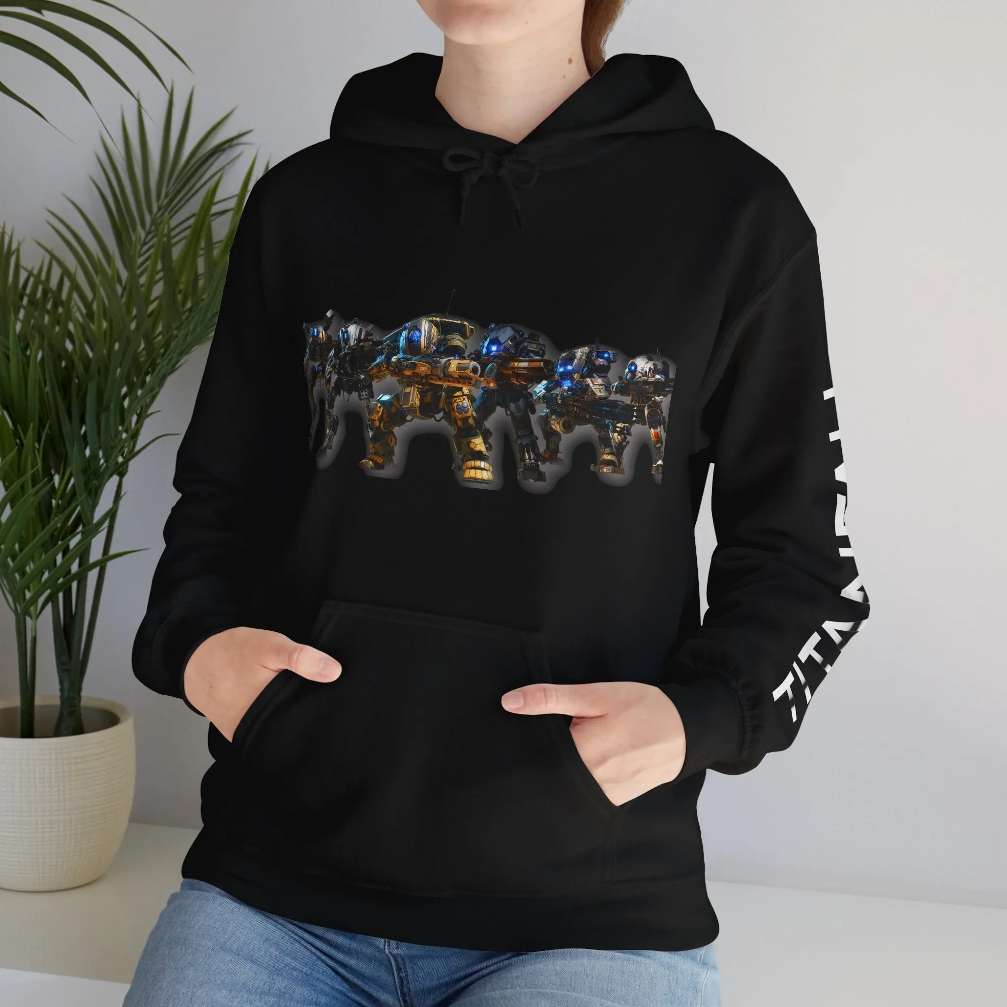 Titanfall Sleeve Print Gamer Fan Hoodie Sweatshirt, Gamer Gift, Hooded Sweatshirt, Gaming Apparel, Unisex Sweatshirt, Titanfall Fan Gear