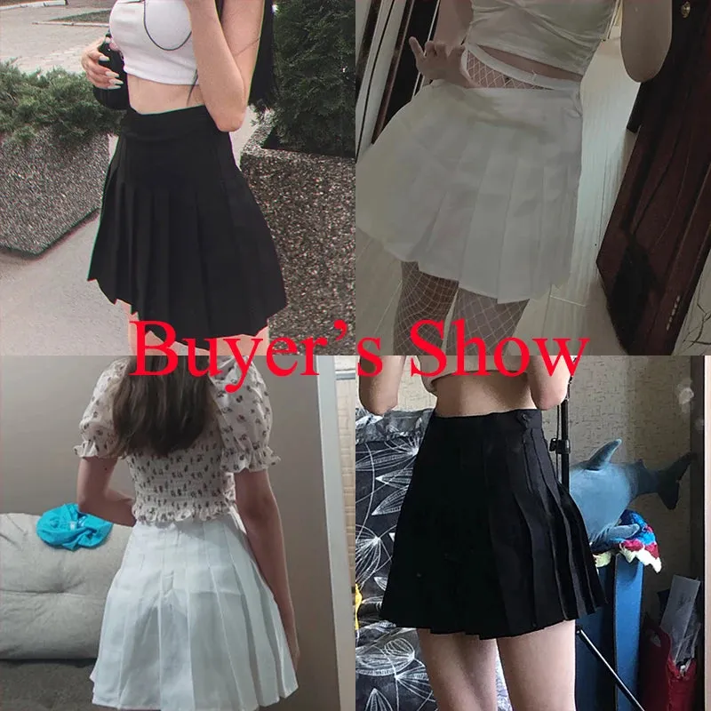 Toleet-High Waist Pleated Skirt Women 2023 Preppy Style Zipper A Line Mini Skirts Woman Solid Color Summer Short Skirts Female