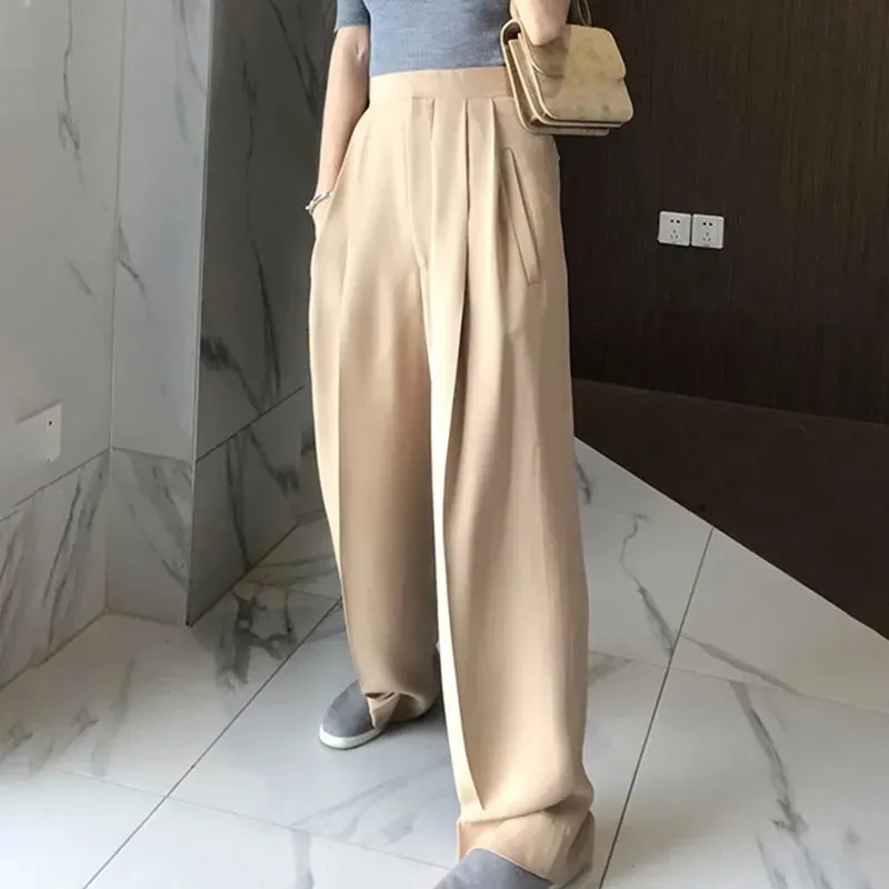 Trouser For Women High Waist Causal Loose Wide Leg Pants Female Autumn Korean Fashion Elegant