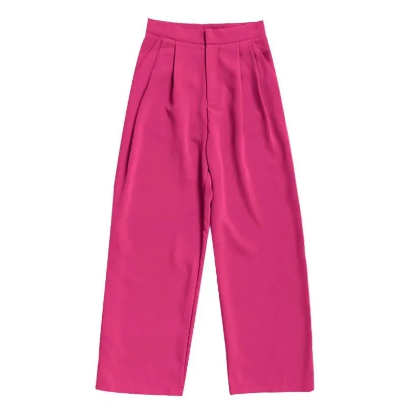 Trouser For Women High Waist Causal Loose Wide Leg Pants Female Autumn Korean Fashion Elegant