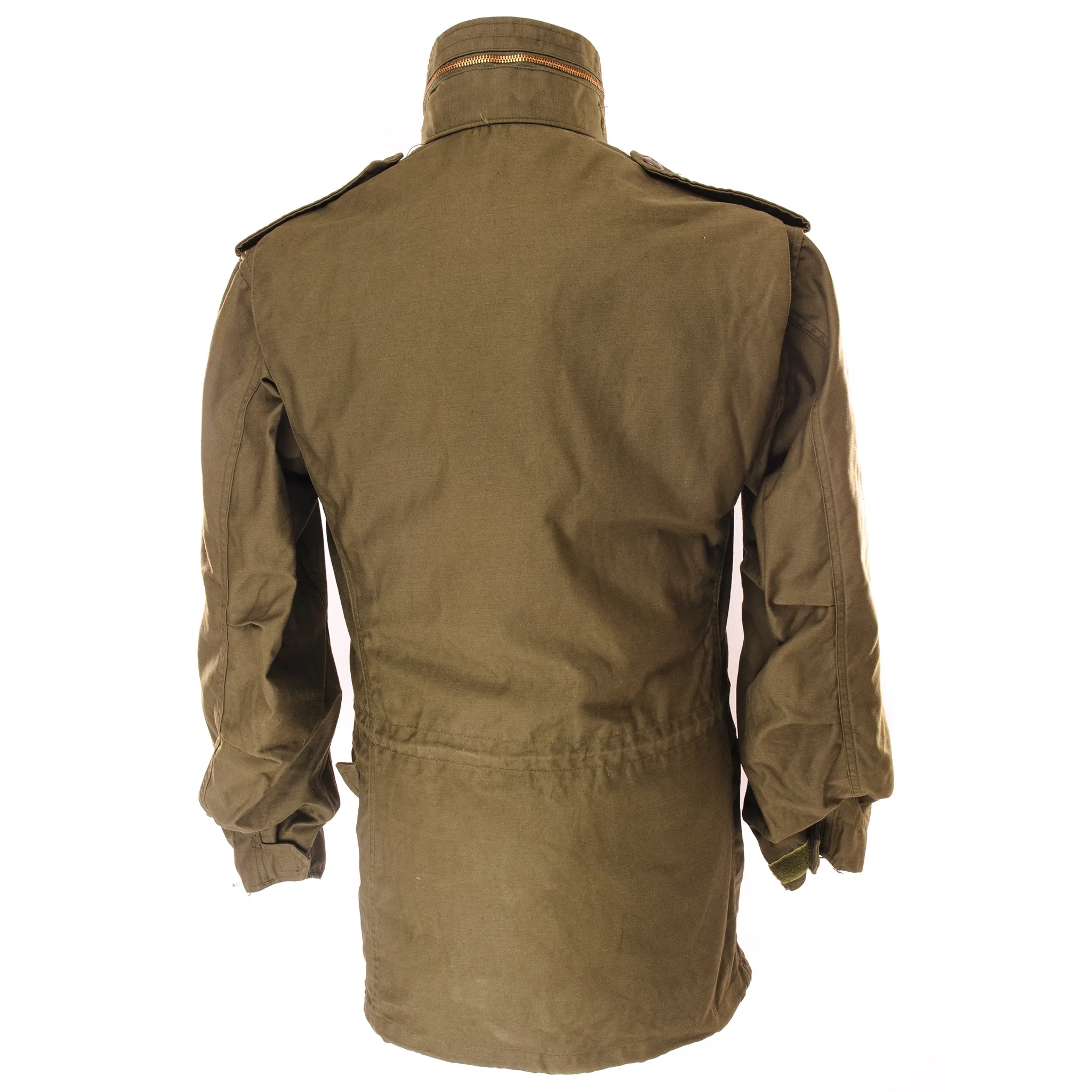 VINTAGE US ARMY M-1965 M65 FIELD JACKET 1972 VIETNAM WAR SIZE SMALL LONG PATCHED WITH LINER