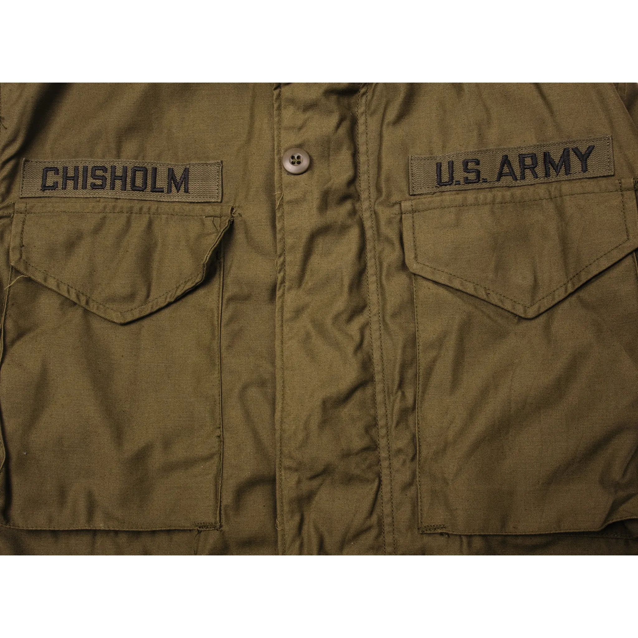 VINTAGE US ARMY M-1965 M65 FIELD JACKET 1972 VIETNAM WAR SIZE SMALL LONG PATCHED WITH LINER