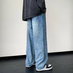 Wiaofellas  -  Men Jeans Wide Leg Denim Pants Loose Straight Men's Jeans Streetwear Skateboard Pants M-3XL Neutral  Hip Hop Casual Trousers