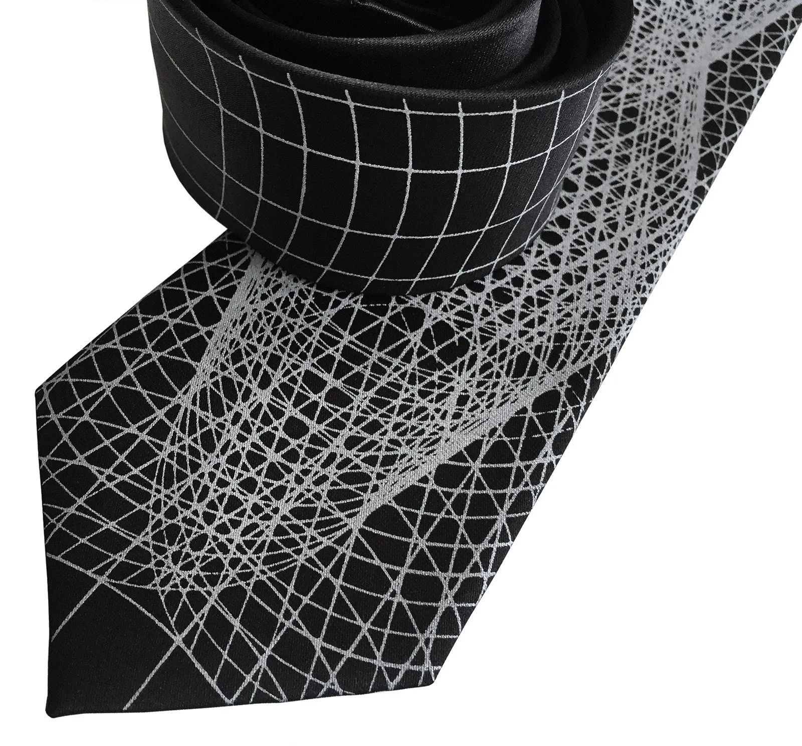 Wormhole Silk Necktie. Geometric Op Art Print Tie