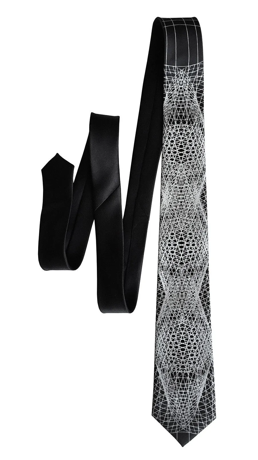 Wormhole Silk Necktie. Geometric Op Art Print Tie