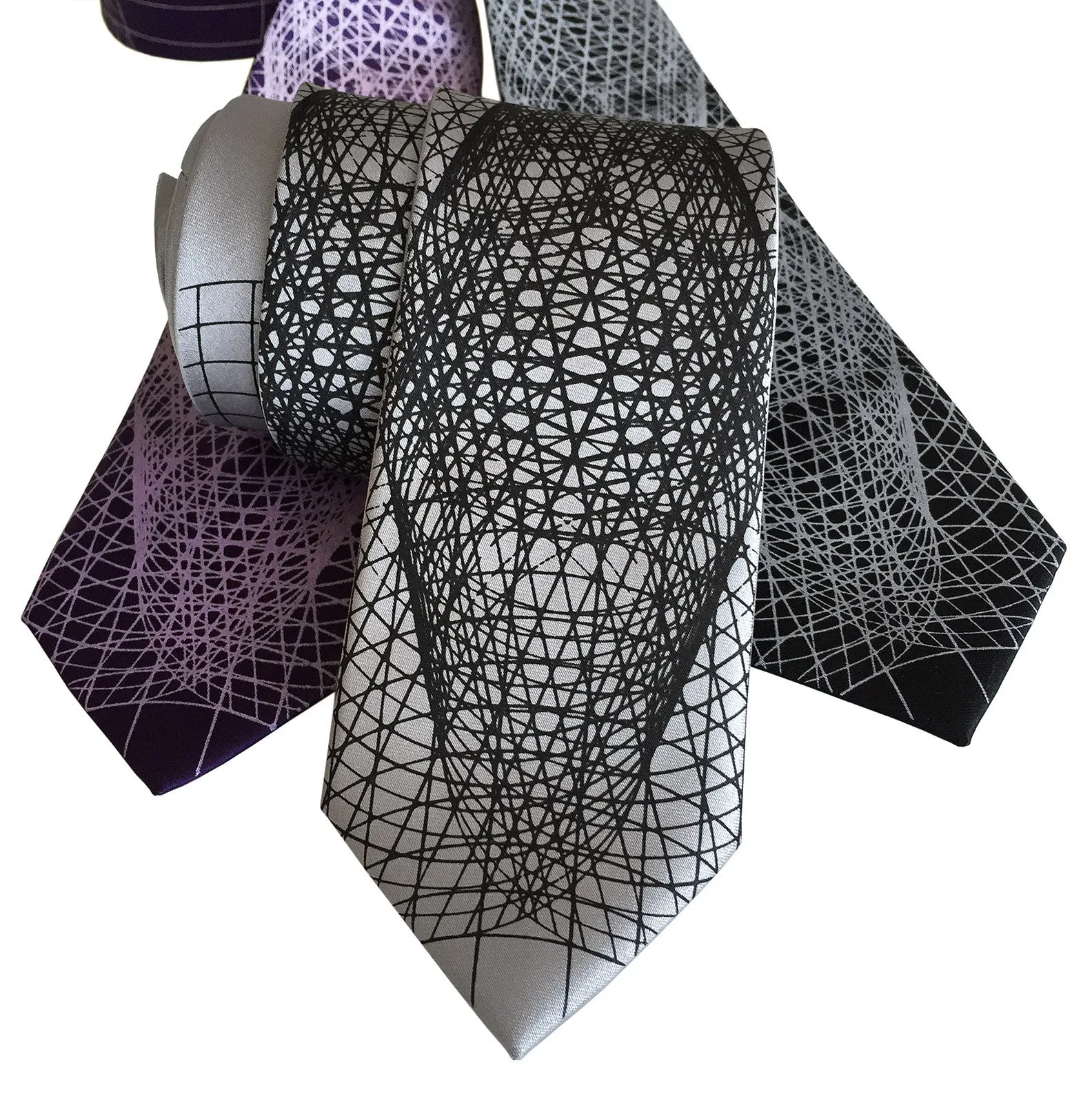Wormhole Silk Necktie. Geometric Op Art Print Tie