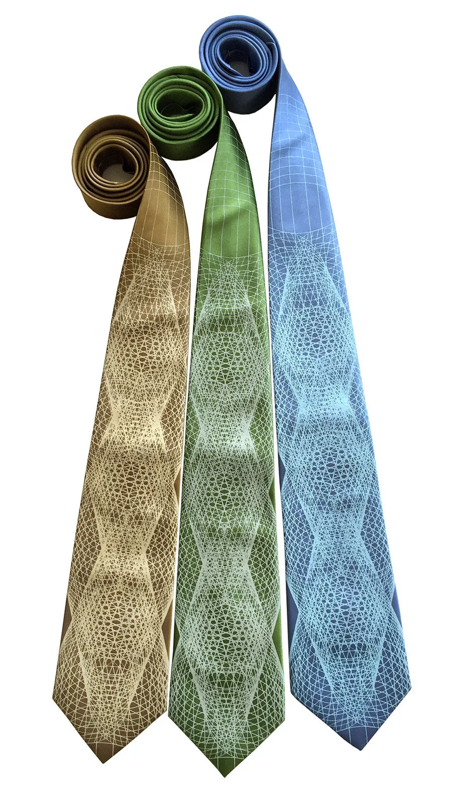 Wormhole Silk Necktie. Geometric Op Art Print Tie